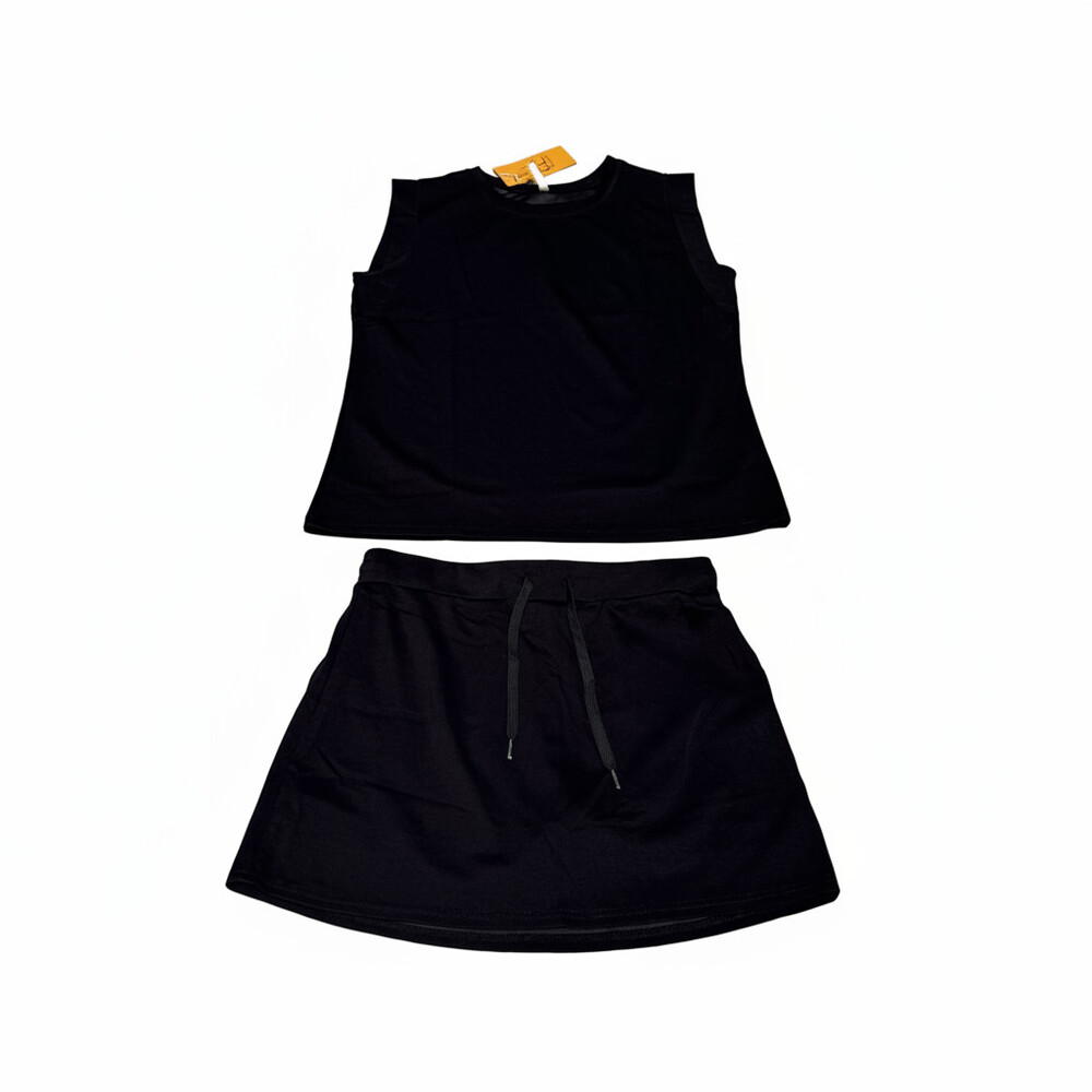 Women's 2-Piece Skort with Pockets, Black (Size XL)